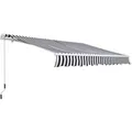 Outsunny Sonnenschirm Markise Aluminium Polyester Grau Weiß B3,5 x T2,5 m