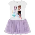 Disney Frozen Sommerkleid Eiskönigin 2 Kurzarm Kleid mit Anna und Elsa weiß 116
