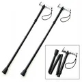 2er Set Aluminium Gehstock Faltbar mit Gelgriff Spazierstock Höhenverstellbar