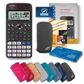 Casio FX-991DE X mit Tasche, Fachbuch, Zirkel Set & Zubehör - Deluxe Set Schwarz