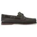 Timberland für Herren. TB0A2GEREL71 Klassische 2 Ösen Leder Bootsschuhe schwarz (44 W), Wohnung, Schnürsenkel, Lässig, Grau