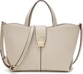 Damen Handtasche Leder Umhängetasche Großes Fassungsvermögen Beige