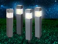 Erdspießleuchten im 4er SET - LED Solarbeleuchtung für den Garten aus Kunststoff