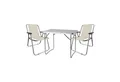Mojawo Essgruppe 3tlg Campingmöbel Set Outdoormöbel Camping Alu L70xB50xH59cm Beige