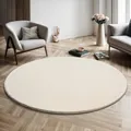 the carpet Relax Moderner Flauschiger Kurzflor Teppich, Anti-Rutsch Unterseite, Waschbar bis 30 Grad, Super Soft, Felloptik, Creme, 160 cm Rund