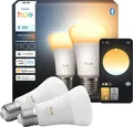 Philips Hue LED-Leuchtmittel White Ambiance 1100lm smarte Lampe, E27, 2 St., Farbwechsler, Vollspektrumlicht 1000K-20000K