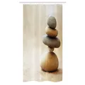 Felsen Schmaler Duschvorhang Calm Thema Stapel Stein Kiesel