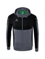 Erima Trainingsjacke Six Wings mit Kapuze (Baumwollmix, weich und bequem) grau/schwarz Herren, Größe: XXXL