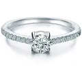 Trilani Silberring Verlobungsring aus 925 Sterling Silber, mit Zirkonia silberfarben 62