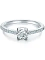 Trilani Damen-Ring Sterling Silber Zirkonia weiß im Brillantschliff - Verlobungsring Silberring Damen mit Stein Antragsring