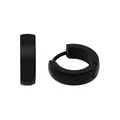 Amor Creolen Edelstahl Herren Ohrschmuck, 1,3 cm, Schwarz, Kommt in Schmuck Geschenk Box, 2040338