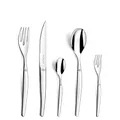 LOU LAGUIOLE - JET | Besteck Set 6 Personen | 30-teilig | Spülmaschinenfest | Tafelbesteck 4 Personen mit mikroverzahnter Klinge | Edelstahl glänzend | 18/0 Edelstahl