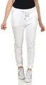CLEO STYLE Damen Jogginghose im Vintage Look Sweatpants für Freizeit Sport und Fitness 88 (Weiß)