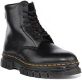 DR MARTENS Rikard 8L Herren 8 Ösen Leder Stiefeletten Schwarz Größe UK 7 - 11
