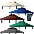 freigarten.de Ersatzdach für Pavillon 3x3 Meter Wasserdicht Material: Panama PCV Soft 370g/m2 extra stark Modell 1 (Marineblau) - Blau