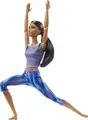 Barbie Made to Move Puppe (Afro-Style) im lila Yoga Outfit