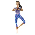 Barbie-Puppe, Serie Made to Move, Yoga dunkelbraunen Haaren und blauem Yoga-Outfit, inkl Puppe, Geschenk für Kinder, Spielzeug ab 3 Jahre,GXF06