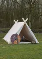 Battle Merchant Gruppenzelt Wikingerzelt, 2 x 2.3 x 1.8 m, 350 gsm, naturfarben