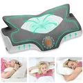 Elviros Kissen aus Memory Foam, Seitenschläferkissen Nackenstützkissen, Kopfkissen Nackenschmerzen, Ergonomisches Schlafkissen für Nacken-und Schulterschmerzen, 64 x 12,5/10,5 x 38cm