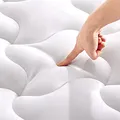 SLEEP ZONE Kühlende Matratzenauflage für Queen-Size-Betten, gesteppt, maschinenwaschbar, weiche Flauschige Daunen-Alternative, Tiefe Tasche, 20,3-53,3 cm (Weiß, Queen)