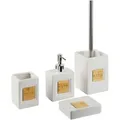 Beliani Badezimmer, Beige, Hellbraun, Stein, 9x16x6 cm, Badaccessoires