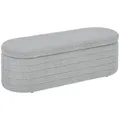 HOMCOM Sitzbank mit Stauraum Holzbeine für Schlafzimmer 116 x 41 x 40,5 cm Hellgrau