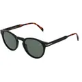David Beckham DB 1111/S Herren-Sonnenbrille Vollrand Rund Acetat-Gestell, schwarz