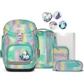 ergobag Schulranzen Reflex Glow-Edition Pack-Set 6-teilig ZauBärwelt türkis - Türkis