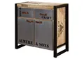 Massivmoebel24 Sideboard (Sideboard Mango 90x40x85 natur bedruckt FACTORY #131)