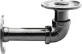 WAGNER Regalträger/Regalbefestigung INDUSTRIAL PIPE - Ø 30 x 70 x 120 mm, 3 Anschraubplatten Ø 75 mm, Stahl schwarz - 12500001
