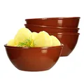 MamboCat Servier-Schale Tonware I 4er Set I Ø 18 cm I Größe L I Mediterran I Glasiert I Unikat Handarbeit I Antike/Vintage I Mittelalter I Wikinger
