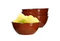 MamboCat Servierschale 4er Set Tonschale 18cm braun glasiert 1L - 99537, Steingut