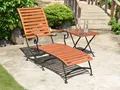Gartenliege Deckchair Wien 136×62×89cm Stahl Armlehnen FSC Eukalyptus Holz