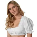 dressforfun Trachtenbluse Dirndlbluse Antonia weiß S