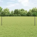 vidaXL Gartenzaun Set Packung mit 2 Grau Metall Groß Erweiterbar