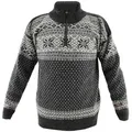 HomeOfSocks Norwegerpullover Hochwertige Norweger Pullover klassisches Design 100% Wolle Rollkragenpullover Reißver Fleecekragen 3XL