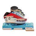 Regal „Schiff“ geeignet für Toniebox und Tonies inkl. 40 Metallplättchen für Flexible Befestigung der Tonie Figuren (Schiff)
