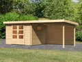 Karibu Gartenhaus Trittau 3, BxT: 616,5x333 cm, mit Anbaudach und Rückwand