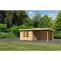 KARIBU Gartenhaus "Trittau 3", Holz, BxHxT: 580,5 x 217 x 297 cm (Außenmaße inkl. Dachüberstand) - braun
