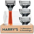Harry’s Nassrasierer für Männer – Rasier-Set mit orangefarbenem Griff 3 Ersat...
