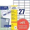 AVERY Zweckform ultragrip Universaletiketten 3479 Selbstklebend DIN A4 Weiß 70 x 32 mm 100 Blatt à 27 Etiketten