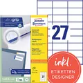 AVERY Zweckform Etiketten 3479 weiß 70,0 x 32,0 mm, 100 Blatt