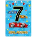 JUNAPACK Einladungskarten Auto zum 7. Kindergeburtstag Jungen Einladungen Rennauto, Einladungskarten mit einem Auto Motiv zum 7. Geburtstag