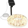 Led Lichterkette Solar 10 M Warmweiß - Innen Und Außen - Solarpanel Mit Akku 1200mah - 100 Leds Warmweiß - 2 Modi: Blinkend Und Stetig - Bearware