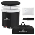 ECD Germany Eisbad Ø80 cm, Eistonne mit Isolierung Komplettset 350L Eisfass Tonne für Eisbaden Kältetherapie & Regeneration Faltbare Ice Bath Outdoor