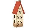 Viana Weihnachtsmann Holz Lichthaus Deko Natur Rot Batteriebetrieb 8,5x6,5x22cm