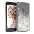 EAZY CASE Hülle kompatibel mit iPhone 6 / 6S Schutzhülle mit Flüssig-Glitzer, Handyhülle, Schutzhülle, Back Cover mit Glitter Flüssigkeit, TPU/Silikon, Transparent/Durchsichtig, Silber