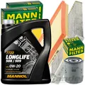 MANN FILTER INSPEKTIONSPAKET+5L MANNOL 0W20 MOTORÖL für AUDI A3 VW GOLF 7 TOURAN