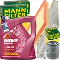 MANN INSPEKTIONSPAKET+5L MANNOL NRG 5W30 MOTORÖL passend für VW GOLF 7 AUDI SEAT