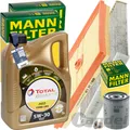MANN INSPEKTIONSPAKET+5L TOTAL 5W-30 ÖL passend für SEAT LEON SKODA OCTAVIA III